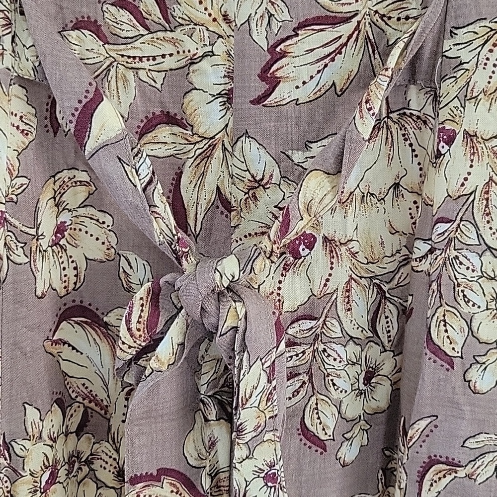Vintage Sag Harbor Floral Midi Dress Y2K Button Front Rayon Size 16 NWT - Picture 11 of 14